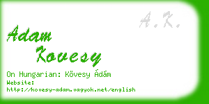 adam kovesy business card